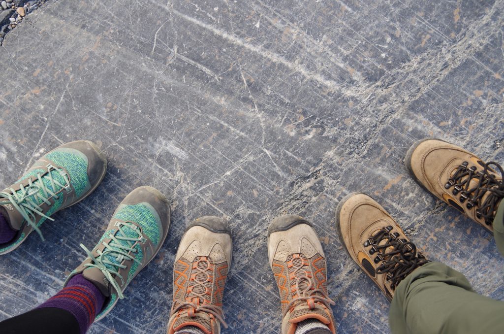 hiking boots traveling